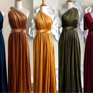 NAVY BLUE VELVET Elegant Multiway Maxi Dress ♾️